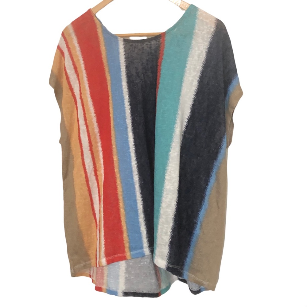Anthony Richard’s stripped cross cross knit shirt